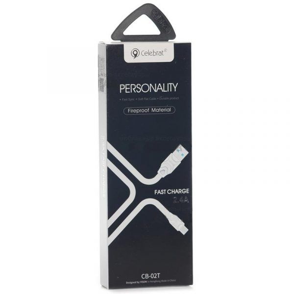 şarj və məlumat ötürülməsi kabeli - Celebrat CB-02T Usb Type-C Charge & Data Cable