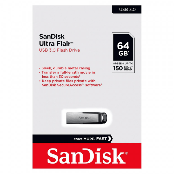  USB  Flash Toplayıcı - Flaş kart Sandisk 64GB Usb 3.0 Ultra Flair 