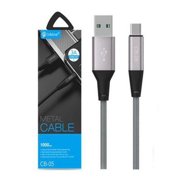  Telefon kabeli - Celebrat CB-05T Usb Type-C Charge & Data Cable