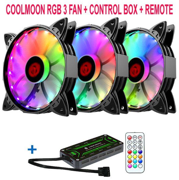 Rgb Kuler “Coolmoon Amber” Led 120mm ( gaming Case Fan) komputer soyutma sistemi