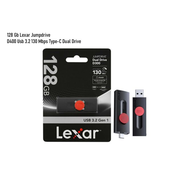 128 GB Lexar Type-C Flaş Kart Jumpdrive D300 USB 3.2 Dual Drive