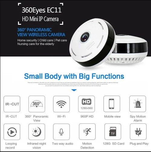 Smart IP Camera  Balıqgözü  A8S-H Wifi kamera