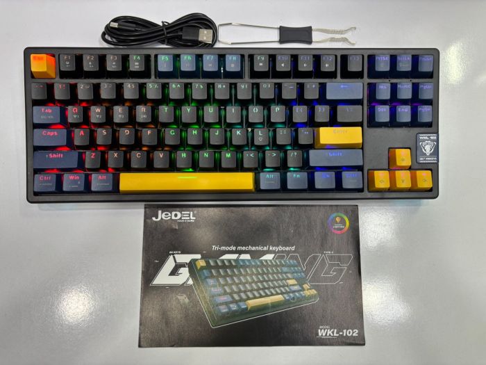 Mexaniki klaviatura JEDEL WKL-102 Black Wi-Fi/Bluetooth/USB