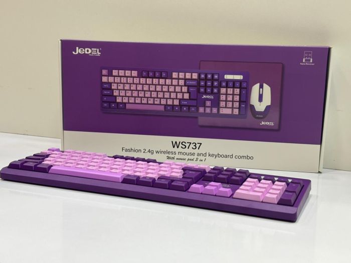Klaviatura dəsti '' Jedel WS737 Wireless Purple ''