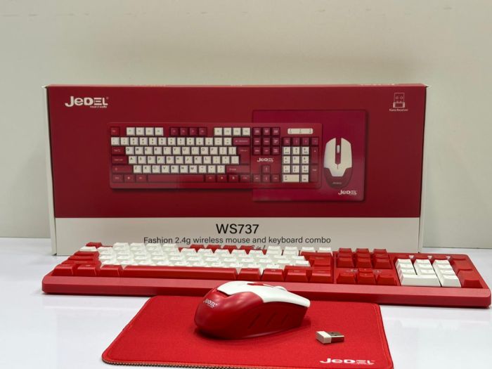 Klaviatura dəsti '' Jedel WS737 Wireless Red ''