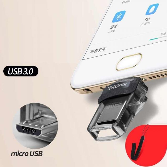 Flaş kart - USB Flash Toplayıcı“Sandisk” 32GB OTG (Usb, MicroUsb)