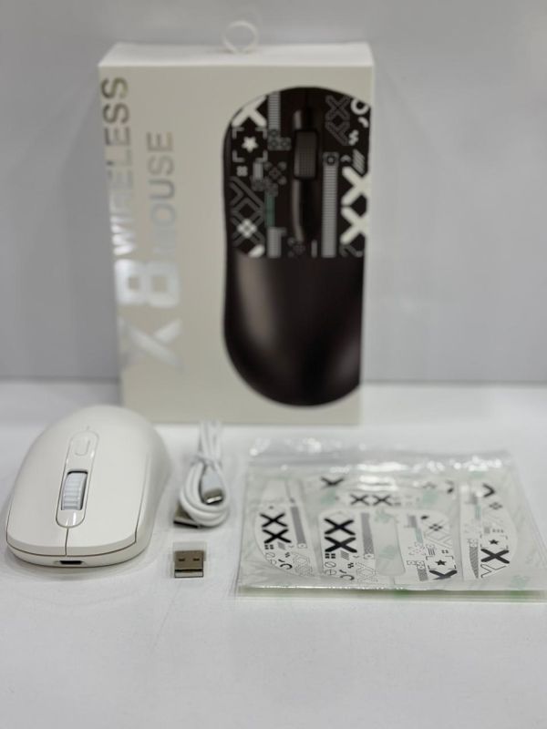 Kompüter siçanı "T-Wolf X8 Wireless Rechargable White"