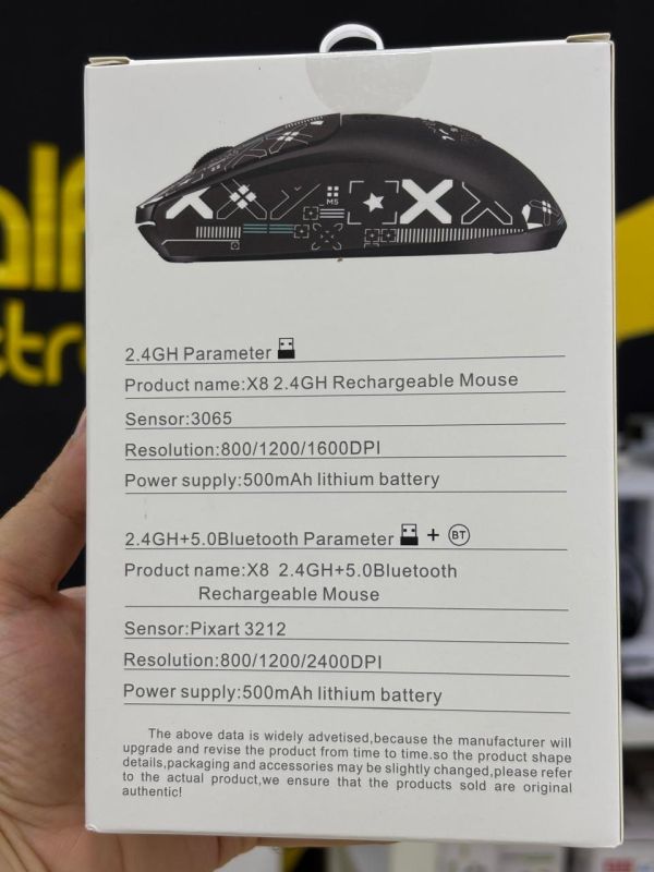 Kompüter siçanı "T-Wolf X8 Wireless Rechargable Black"